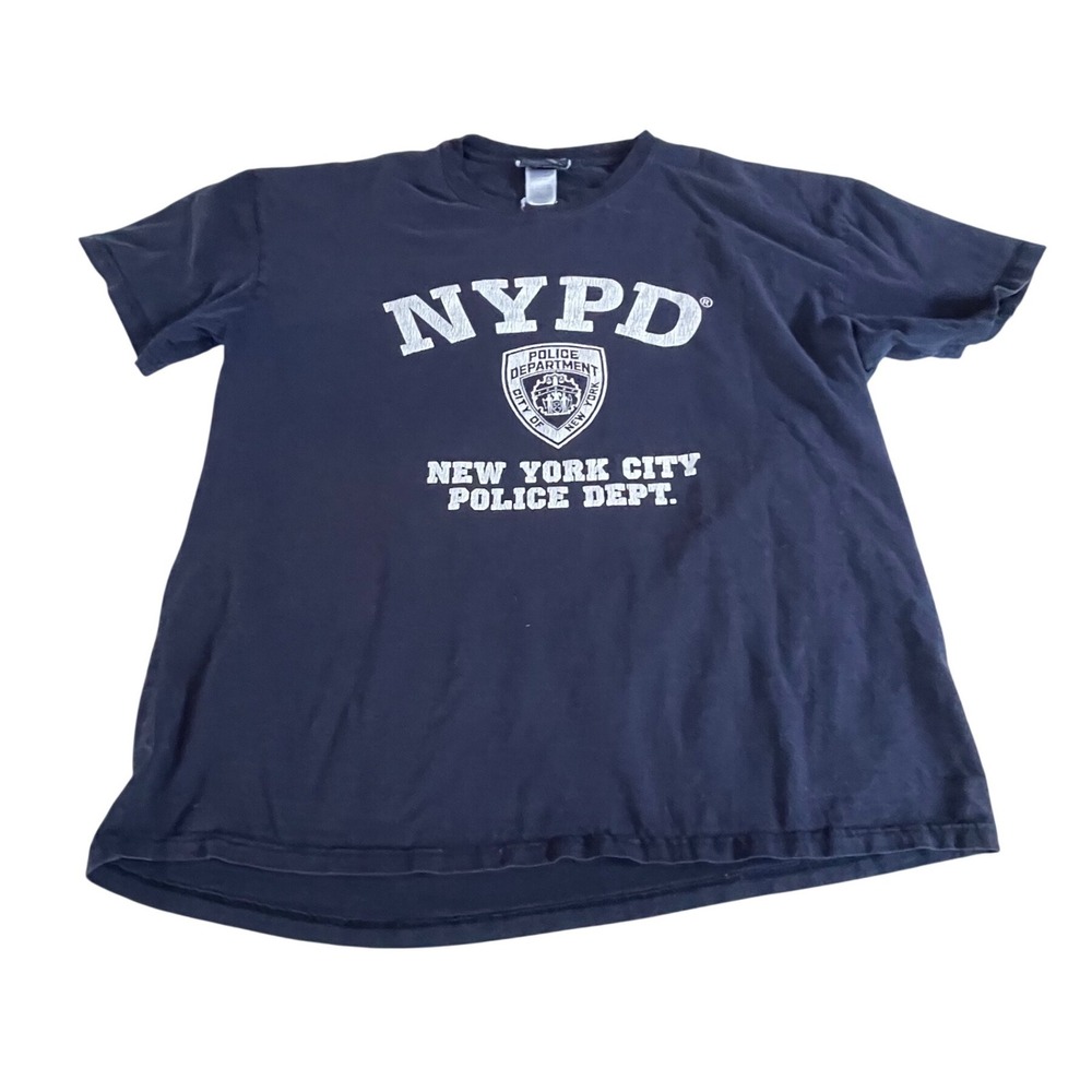 NYPD New York City Police Department Navy Blue T Shirt Size 2XL‎ distressed